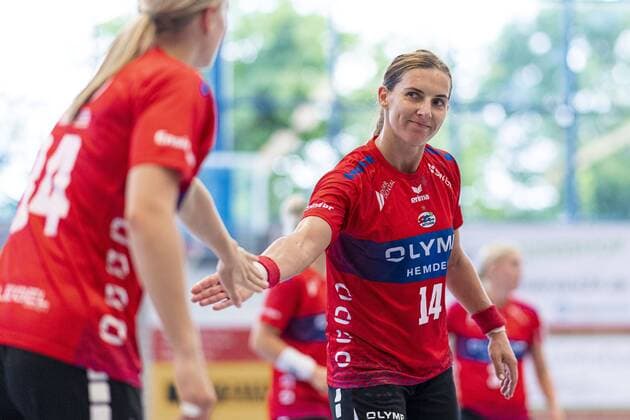 Schwieberdingen, Germany 21 August 2019 Test match 19 20 SG BBM Bietigheim vs VfL Tigers Waiblingen vs Kim Braun Bietigheim , Karolina Kudlacz Gloc Bietigheim Schwieberdingen Baden Württemberg Germany