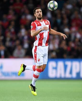FOOTBALL CHAMPIONS LEAGUE SAISON 2019 2020 Play Off First leg in Bern BSC Young Boys Bern Red Star Belgrade 21 08 2019 Scorers to 1 1 Compensation Milos Degenek Red Star Berlgrad