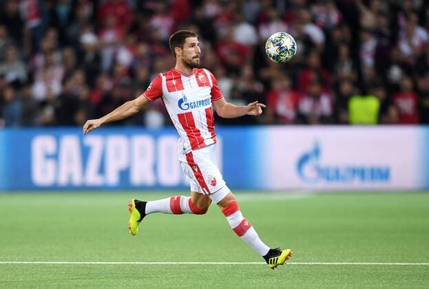 FOOTBALL CHAMPIONS LEAGUE SAISON 2019 2020 Play Off First leg in Bern BSC Young Boys Bern Red Star Belgrade 21 08 2019 Scorers to 1 1 Compensation Milos Degenek Red Star Berlgrad