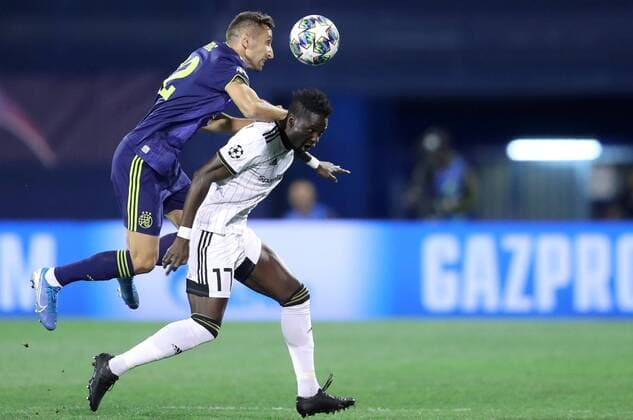PXL_UEFA Champions League Play-offs, GNK Dinamo vs Rosenborg BK 21.08.2019., Zagreb, Croatia - UEFA Champions League Play-offs, 1st leg between GNK Dinamo and Rosenborg BK at Maksimir Stadium in Zagreb, Croatia. Marin Leovac, David Akintola  SanjinxStrukic PIXSELL