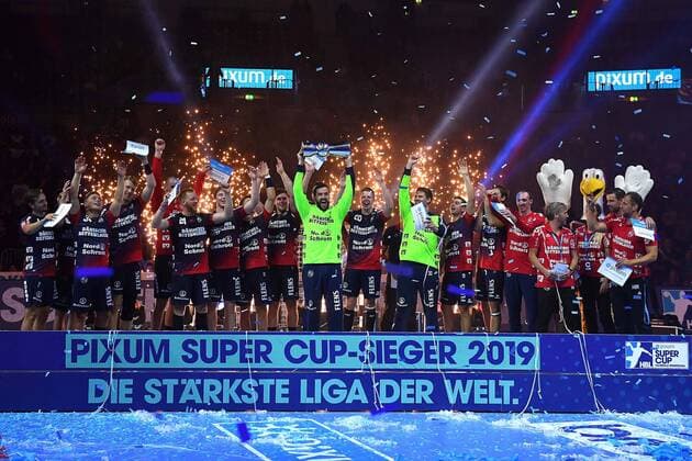 Handball Pixum Super Cup 2019 SG Flensburg Handewitt THW Kiel on 21 08 2019 at the ISS Dome in Düsseldorf Pixum Super Cup Winner 2019 SG Flensburg Handewitt xRx