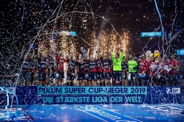 Pixum Super Cup 2019, SG Flensburg Handewitt THW Kiel, 21 08 2019 The winners of the Pixum Super Cup 2019 The SG Flensburg Handewitt, Pixum Super Cup 2019, SG Flensburg Handewitt THW Kiel, ISS Dome, Duesseldorf Copyright: xBEAUTIFULxSPORTS Wunderlx