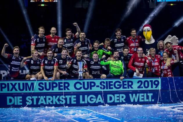 Pixum Super Cup 2019, SG Flensburg Handewitt THW Kiel, 21 08 2019 The winners of the Pixum Super Cup 2019 The SG Flensburg Handewitt, Pixum Super Cup 2019, SG Flensburg Handewitt THW Kiel, ISS Dome, Duesseldorf Copyright: xBEAUTIFULxSPORTS Wunderlx