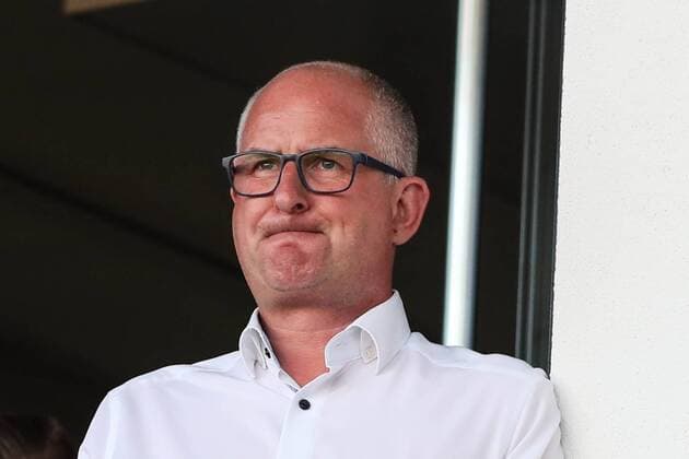President Jens Rauschenbach Hallescher FC Halle 3 League Football Season 2019 2020 Punktspiel Hallescher FC Halle vs. FC Bayern Munich II in the Erdgas Sportpark in Halle Saale Football,Germany,19 08 2019