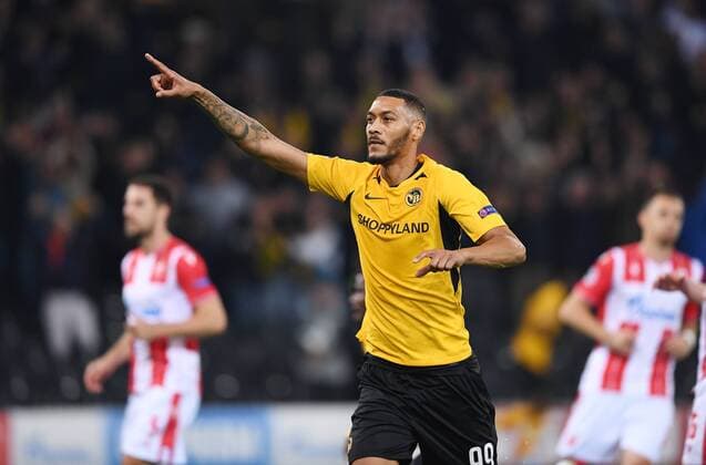 FOOTBALL CHAMPIONS LEAGUE SAISON 2019 2020 Play Off First leg in Bern BSC Young Boys Bern Red Star Belgrade 21 08 2019 JUBEL BSC Young Boys Bern Scorers by penalty to 2 2 Compensation Guillaume Hoarau