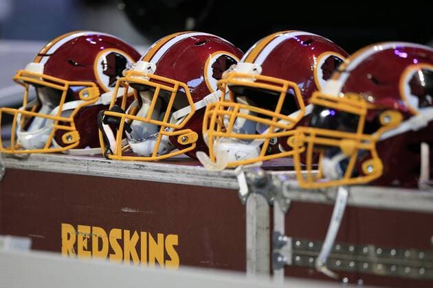 ATLANTA, GA - AUGUST 22: Redskin helmets on the bench prior to the preseason NFL, American Football Herren, USA game between the Atlanta Falcons and the Washington Redskins on August 20, 2019 at the Mercedes-Benz Stadium in Atlanta, GA. (Photo by David John Griffin Icon Sportswire) NFL: AUG 22 Preseason - Redskins at Falcons Icon9531908220189