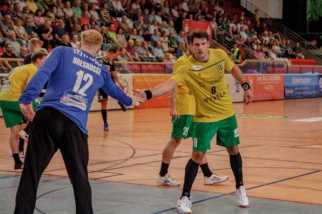 3 HBL North West, VFL Eintracht Hagen HSG Bergische Panther, Hagen, 23 8 2019 Nils Dresrüsse Eintracht Hagen Tilman Pröhl Eintracht Hagen , VFL Eintracht Hagen HSG Bergische Panther on 23 8 2019 in the Krollmann Arena, Hagen Copyright: xBEAUTIFULxSPORTS MarcxJungex
