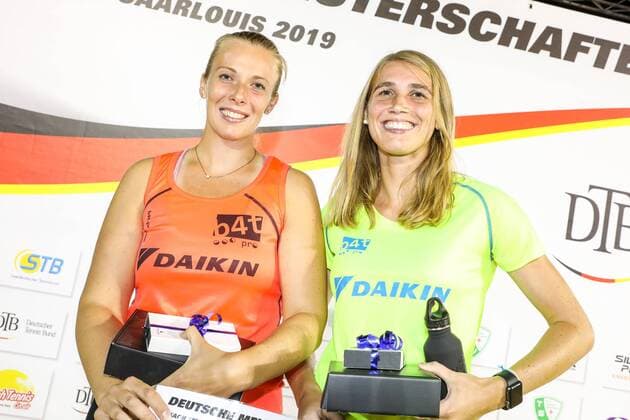 German Champions 2019 Deborah DOERING and Sophie SCHMIDT, Beach Tennis, German Championships and ITF Beach Tennis Saarlouis 2019, Kleiner Markt in Saarlouis, 23 08 2019,