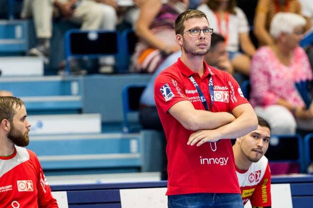 2 Handball Bundesliga VfL Gummersbach TUSEM Essen 24 08 2019 TUSEM Essen Trainer Jaron Siewert, 2 Handball Bundesliga VfL Gummersbach TUSEM Essen Gummersbach, Schwalbe arena Copyright: xBEAUTIFULxSPORTS Wunderlx
