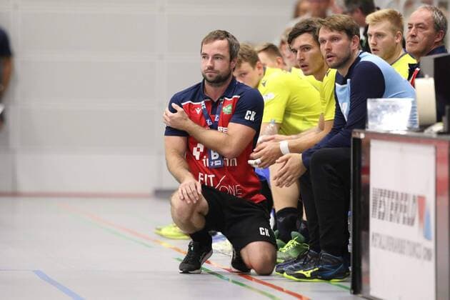 Ceven Klatt Coach DJK Rimpar Woelfe GER, Handball, 2 Bundesliga, TuS N Luebbecke against DJK Rimpar Woelfe, 24 08 2019 Luebbecke Copyright: xEIBNER JanxStrohdiekx EP_JSK