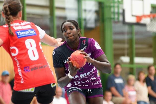 Laetita Quist TusSies Metzingen 6 DHB, Handbal, Women, Preparation , Tournament , Lotto Cup, Ludwigsburg, 24 08 2019, Photo TBaur Eibner 28 International Womens Handball Tournament Lotto Cup Ludwigsburg Copyright: xEIBNER TobiasxBaurx EP_TBR