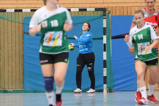 Jesse van de Polder TG Nuertingen 1 in goal DHB, Handbal, Women, Preparation , Tournament , Lotto Cup, Ludwigsburg, 24 08 2019, Photo TBaur Eibner 28 International Womens Handball Tournament Lotto Cup Ludwigsburg Copyright: xEIBNER TobiasxBaurx EP_TBR