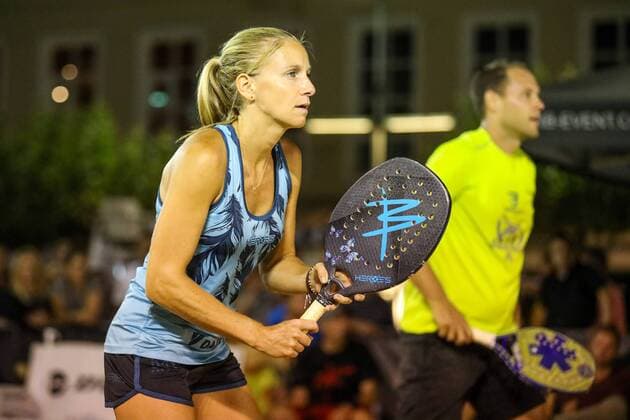 Mareike Biglmaier and Benjamin Ringlstetter, German Championships in Beach Tennis 2019 Finale Mixed, Kleiner Markt in Saarlouis, 24 08 2019,