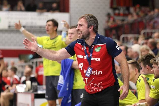 Ceven Klatt Coach DJK Rimpar Woelfe GER, Handball, 2 Bundesliga, TuS N Luebbecke against DJK Rimpar Woelfe, 24 08 2019 Luebbecke Copyright: xEIBNER JanxStrohdiekx EP_JSK