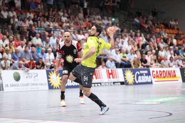 Benjamin Herth DJK Rimpar Woelfe 64 GER, Handball, 2 Bundesliga, TuS N Luebbecke vs. DJK Rimpar Woelfe, 24 08 2019 Luebbecke Copyright: xEIBNER JanxStrohdiekx EP_JSK