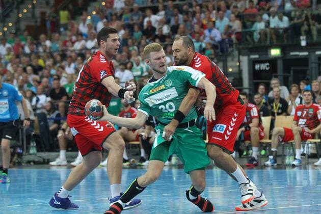 SC DHfK Leipzig vs Fuechse Berlin, Liqui Moly HBL, 25 08 19 Handball, 1 Bundesliga, Season 2019 2020, 1 Matchday SC DHfK Leipzig vs Fuechse Berlin on 25 08 19 in the Arena Leipzig Philipp WEBER 20, SC DHfK Leipzig vs Michael Mueller 25, Fuechse Berlin Copyright: xBEAUTIFULxSPORTS JanxKaeferx