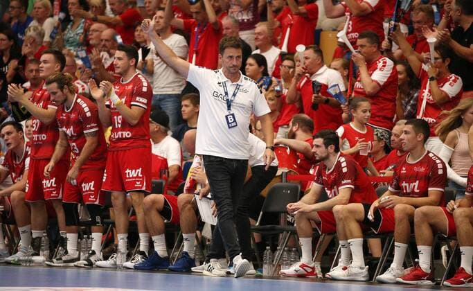 Handball, 1 Bundesliga Die Eulen Ludwigshafen Rhein Neckar Löwen, 1 matchday on 25 08 2019, season 2019 20, ZmdZ, Ben Matschke Trainer, Eulen Ludwigshafen , Die Eulen Ludwigshafen Rhein Neckar Löwen