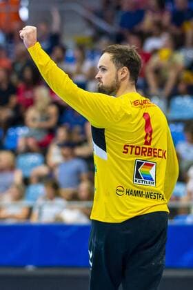 Bietigheim, Germany 25 August 2019 2 BL 19 20 SG BBM Bietigheim vs ASV Hamm Westfalen Torhueter Felix Storbeck Hamm Bietigheim Egetrans Arena Baden Württemberg Germany