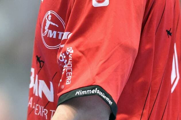 Symbol picture, Himmelstuermer, Aerme, MT Logo, GER, MT Melsungen SG Flensburg Handewitt, Handball, 1 Bundesliga Men, 25 08 2019, GER, MT Melsungen SG Flensburg Handewitt, Handball, 1 Liga Men, 25 08 2019 Kassel Copyright: xEIBNER RolandxSippelx EP_RSL