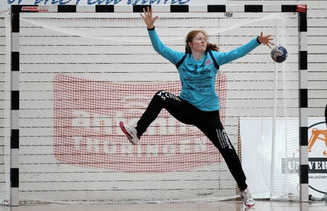 Handball 1 Bundesliga Women, season opening, THC Kopenhageb Haandbold 25 08 2019, Erfurt, Riethsporthalle, Handball 1 Bundesliga Women, season 2019 2020, Thüringer Handballclub, season opening Thüringer HC Kopenhageb Haandbold in picture Marie Skurtveit Davidsen THC in action