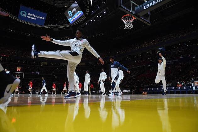 BASKETBALL CANADA USA, USA players warm up before the Pre-FIBA World Cup series match between Canada and the USA at Qudos Bank Arena in Sydney, Monday, August 26, 2019. ( NO ARCHIVING, EDITORIAL USE ONLY, NO USE IN BOOKS WITHOUT CONSENT SYDNEY NSW AUSTRALIA  Copyright: xDEANxLEWINSx 20190826001415004807