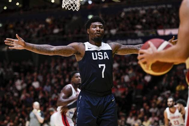 26th August 2019; Qudos Bank Arena, Sydney, New South Wales, Australia; International Basketball, United Sates of America Basketball versus Canada Basketball; Marcus Smart of USA - Editorial Use Only.  ActionPlus12163472 NigelxOwen