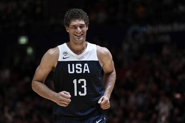 26th August 2019; Qudos Bank Arena, Sydney, New South Wales, Australia; International Basketball, United Sates of America Basketball versus Canada Basketball; Brook Lopez of USA takes to the court - Editorial Use Only.  ActionPlus12163488 NigelxOwen