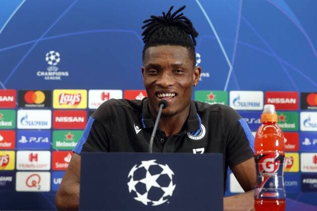 WESTKAPELLE, BELGIUM - AUGUST 27 : Simon Deli defender of Club Brugge pictured during a press conference, PK, Pressekonferenz prior the UEFA Champions League play-offs 2nd leg match between Club Brugge and Linz ASK on August 27, 2019 in Westkapelle, Belgium, 27 08 2019 FOOTBALL : Conference de presse Club Bruges - Champions League - 27 08 2019 PhotoNews Panoramic 