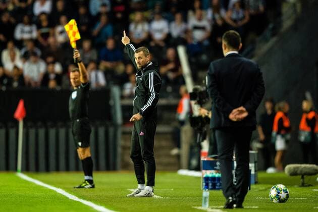 190828 Eirik Horneland, head coach of Rosenborg, during the Champions League play off match between Rosenborg and Dinamo Zagreb on August 28, 2019 in Trondheim Photo Marius Simensen BILDBYRAN Cop 238 bbeng champions league play off dinamo zagreb football football rosenborg,  Copyright: MARIUSxSIMENSEN BB190828BB023