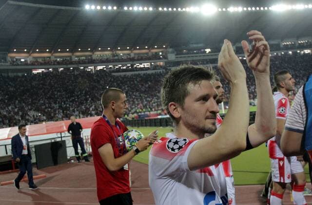 27.08.2019 Belgrade(Serbia) FK Crvena Zvezda(Red Star)-BSC Young Boys Champions League play off men s footbal Marko Marin FK Crvena Zvezda (Red Star)celebrate going in champions league after match : 