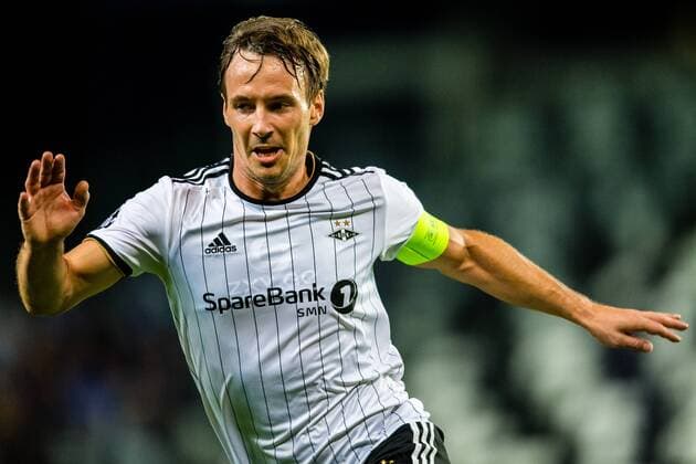 190828 Mike Lindemann Jensen of Rosenborg during the Champions League play off match between Rosenborg and Dinamo Zagreb on August 28, 2019 in Trondheim Photo Marius Simensen BILDBYRAN Cop 238 bbeng champions league play off dinamo zagreb football football rosenborg,  Copyright: MARIUSxSIMENSEN BB190828BB091