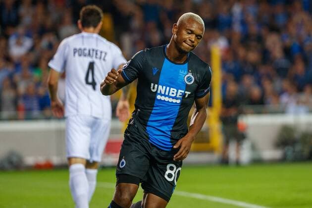 Club s Lois Openda pictured during a game between Belgian soccer team Club Brugge and Austrian club LASK Linz, Wednesday 28 August 2019 in Brugge, the return match in the play-offs of the UEFA Champions League, after a 0-1 victory of Club in the first leg. KURTxDESPLENTER  x05650821x