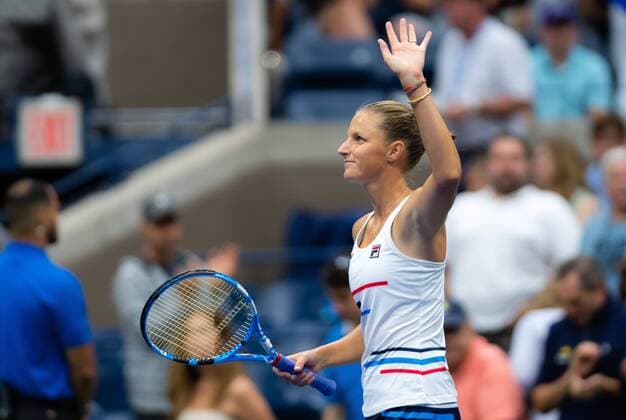 August 28, 2019, New York, NEW YORK, United States: Karolina Pliskova of the Czech Republic celebrates winning her second-round match at the 2019 US Open Grand Slam tennis tournament against Mariam Bolkvadze of Georgia US Open 2019, Tennis, New York City, United States, Aug 28 - ZUMAa181 20190828_zaa_a181_026 Copyright: xAFP7x
