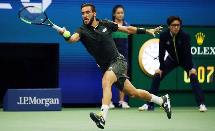 TENNIS - ATP, Tennis Herren US Open 2019 NEW YORK CITY,NEW YORK,USA,28.AUG.19 - TENNIS - ATP World Tour, US Open, Grand Slam, Flushing Meadows. Image shows Damir Dzumhur (BIH). GEPAxpictures xMatthiasxHauer