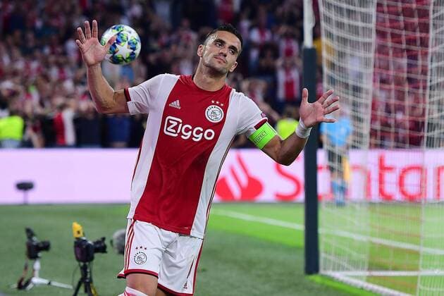 Football Champions League Playoff Round Ajax Amsterdam Apoel Nikosia on 28 08 2019 at the Johann Cruyff ArenA in Amsterdam Dusan Tadic Amsterdam DFL Regulations prohibit any use of photographs as image sequences and or quasi video xRx