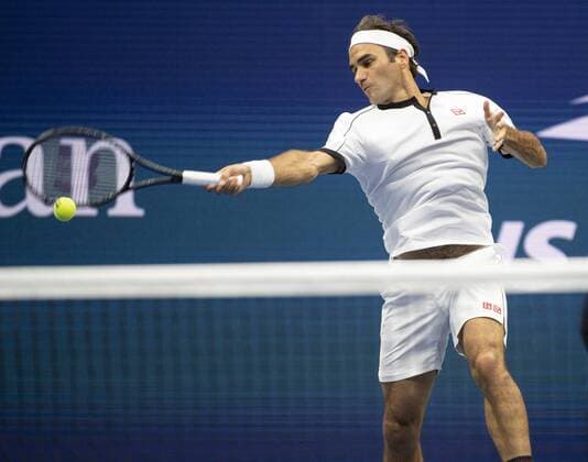 Roger Federer plays at the US Open being played on August 28, 2019 at Billie Jean King National Tennis Center in Flushing, Queens, NY. Ã‚Â© TENNIS 2019: US Open Aug. 19 - ZUMAc04_ 20190828_zaf_c04_003 Copyright: xJoxBecktoldx