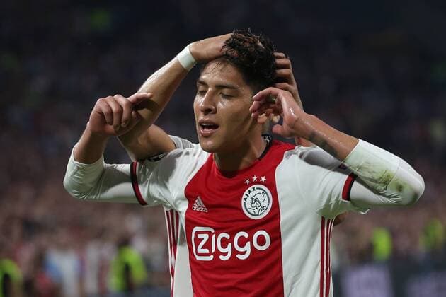 August 28, 2019: AMSTERDAM, NETHERLANDS - AUGUST 28, 2019: Edson Alvarez (Ajax) celebrate after scoring during the second leg of the 2019 20 UEFA Champions League Final Final Qualifying Round fixture between AFC Ajax (Netherlands) and Apoel FC (Cyprus) at Johan Cruijff ArenA. UEFA Champions League Qualyfications: Ajax Amsterdam vs APOEL FC - ZUMAm251 20190828_zsp_m251_030 Copyright: xFedericoxGuerraxMaranesix