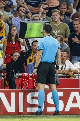 AMSTERDAM , 29-08-2019 , Johan Cruijff ArenA , Champions League playoff, season 2019-2020 , Referee Felix Zwayer VAR momentduring the match Ajax - APOEL Nicosia Ajax - APOEL Nicosia  x4212043x Copyright: