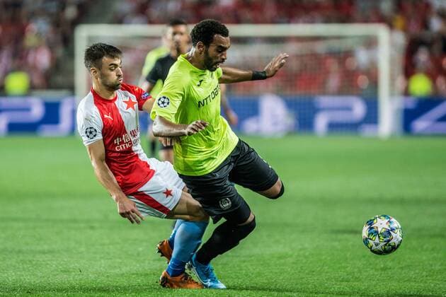 PRAGA 28.08.2019 DRUGI MECZ IV RUNDA ELIMINACYJNA LIGA MISTRZOW SEZON 2019 20: SK SLAVIA PRAGA - CFR CLUJ - UEFA CHAMPIONS LEAGUE FOURTH QUALIFYING ROUND SECOND MATCH: FK SLAVIA PRAHA - CFR CLUJ MATCH IN: PRAHA DAVID HOVORKA BILLEL OMRANI FOT. MICHAL CHWIEDUK FOKUSMEDIA.COM.PL NEWSPIX.PL --- Newspix.pl  190828CHW012