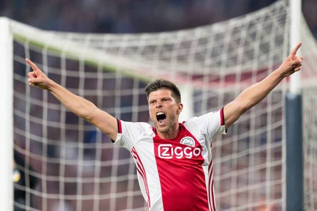 Amsterdam, Netherlands, 28 08 2019, UEFA Champions League, Play off, Ajax Amsterdam APOEL Nicosia, Klaas Jan Huntelaar Ajax cheers, celebrates Amsterdam Netherlands eu images 01061008734 eu-images-061