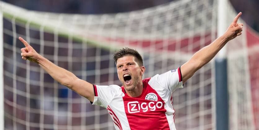 Amsterdam, Netherlands, 28 08 2019, UEFA Champions League, Play off, Ajax Amsterdam APOEL Nicosia, Klaas Jan Huntelaar Ajax cheers, celebrates Amsterdam Netherlands eu images 01061008735 eu-images-061