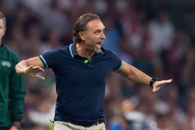 Amsterdam, Netherlands, 28 08 2019, UEFA Champions League, Play off, Ajax Amsterdam APOEL Nicosia, coach Thomas Doll Nicosia gesticulated, gestures Amsterdam Netherlands eu images 01061008763 eu-images-061