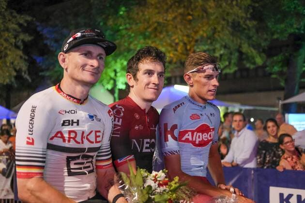 Night of Hannover Hannover, 28 08 2019 Andre Greipel GER Team Arkea Ð Samsic, Geraint Thomas GBR Team Ineos and Nils Politt GER Team Katusha Alpecin at the night of Hannover, 28 08 2019, Hannover Town Hall Copyright: xBEAUTIFULxSPORTS J.xGrontzkix