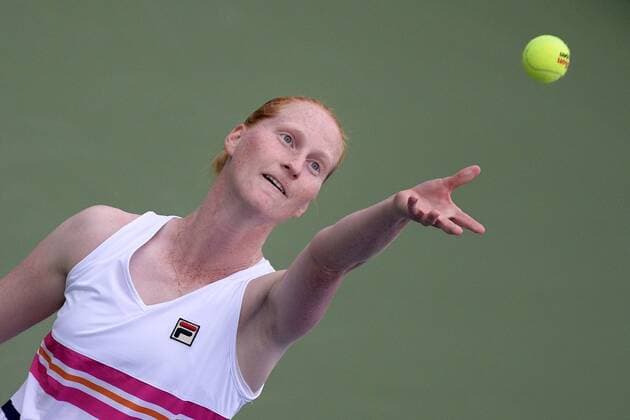 Belgian Alison Van Uytvanck pictured in action during a second round game between Belgian Alison Van Uytvanck WTA, Tennis Damen 68) and Chinese Quiang Wang (WTA 18) at the Women s Singles of the US Open Grand Slam tennis tournament, at Flushing Meadow, in New York City, USA, Wednesday 28 August 2019. YORICKxJANSENS  x05650995x
