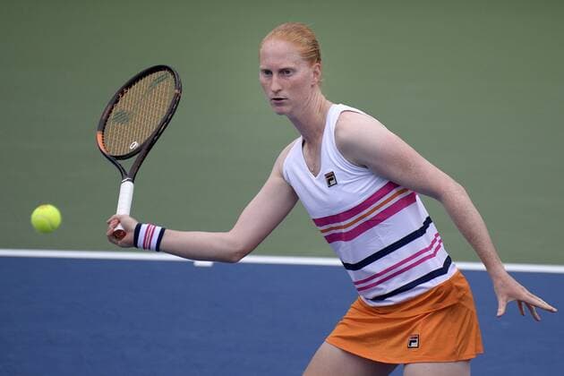 Belgian Alison Van Uytvanck pictured in action during a second round game between Belgian Alison Van Uytvanck WTA, Tennis Damen 68) and Chinese Quiang Wang (WTA 18) at the Women s Singles of the US Open Grand Slam tennis tournament, at Flushing Meadow, in New York City, USA, Wednesday 28 August 2019. YORICKxJANSENS  x05651011x