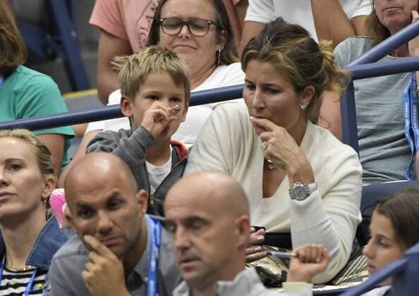 Tennis - US Open 2019 - Mirka Federer et son fils dans la loge- Suisse TENNIS : US Open 2019 - USA - 28 08 2019 ChrysleneCaillaud Panoramic 