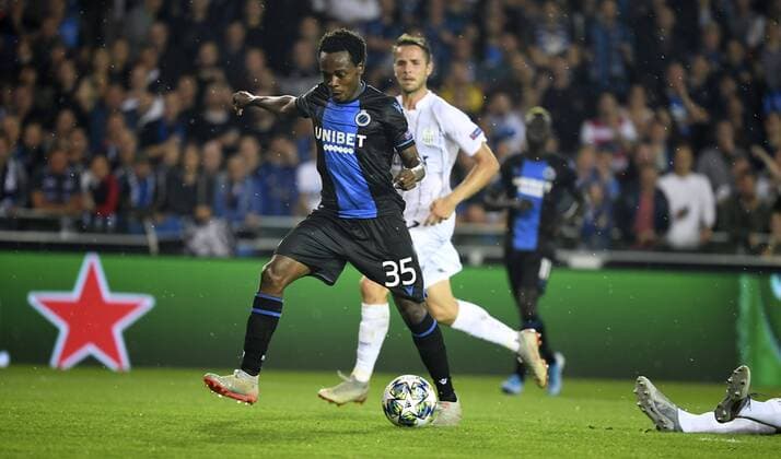 BRUGGE, BELGIUM - AUGUST 28 : Percy Tau forward of Club Brugge during the Champions League Play-offs 2nd leg match game between Club Brugge and LASK on August 28, 2019 in Brugge, Belgium, 28 08 2019 ( Photo by {Byline:Pc} Photonews FOOTBALL : Club Brugge vs LASK - Champions League Play-offs - 28 08 2019 PHOTONEWS PANORAMIC 