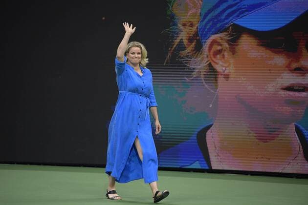 Kim Clijsters, the newest inductee into the US Open s Court of Champions, pictured during a ceremony on the third day of the US Open Grand Slam tennis tournament, at Flushing Meadow, in New York City, USA, Wednesday 28 August 2019. YORICKxJANSENS  x05651040x