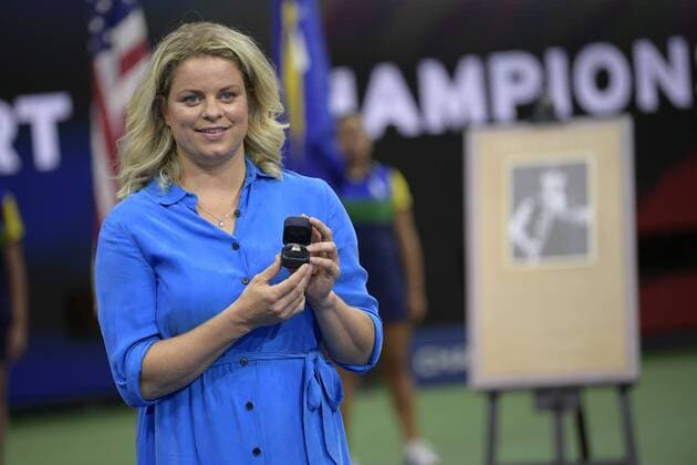 Kim Clijsters, the newest inductee into the US Open s Court of Champions, pictured during a ceremony on the third day of the US Open Grand Slam tennis tournament, at Flushing Meadow, in New York City, USA, Wednesday 28 August 2019. YORICKxJANSENS  x05651048x