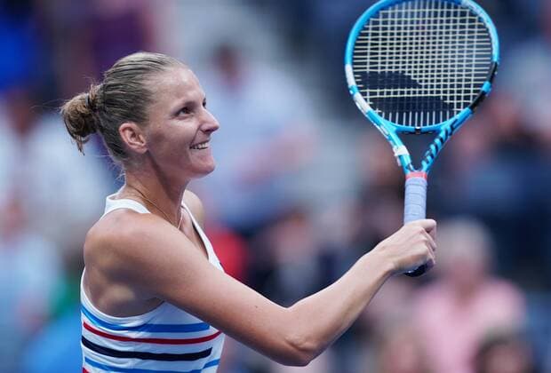 (190829) -- NEW YORK, Aug. 29, 2019 -- Karolina Pliskova of the Czech Republic reacts after the women s singles 2nd round match between Karolina Pliskova of the Czech Republic and Mariam Bolkvadze of Georgia at the 2019 US Open in New York, the United States, Aug. 28, 2019. ) (SP)U.S.-NEW YORK-TENNIS-US OPEN-WOMEN S SINGLES LiuxJie 